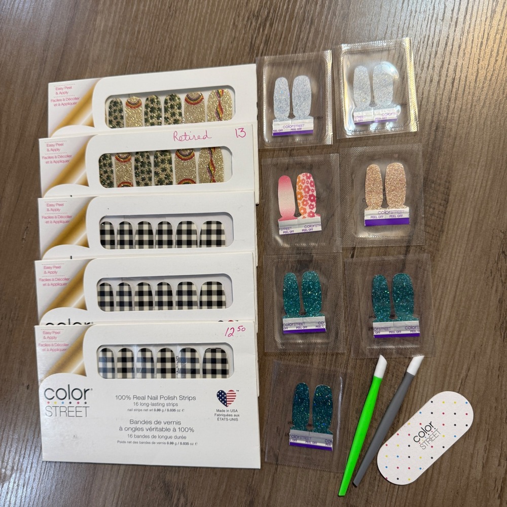 Color Street Nail Polish Strips Bundle Clover The Top Plaid About You Retired